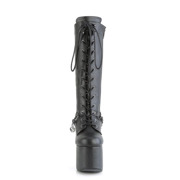 Demonia Torment 170 Black Platform Knee High Boots - Picture 4 of 5